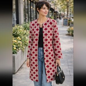 Mestiza New York Burgundy Tapestry Women's Coat Size Medium